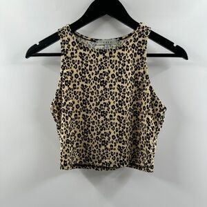 gaze Leopard Print Tank Top in Beige and Black